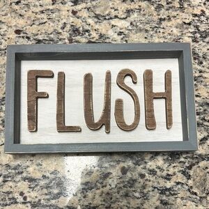 Bluish/Gray and Brown Flush Sign